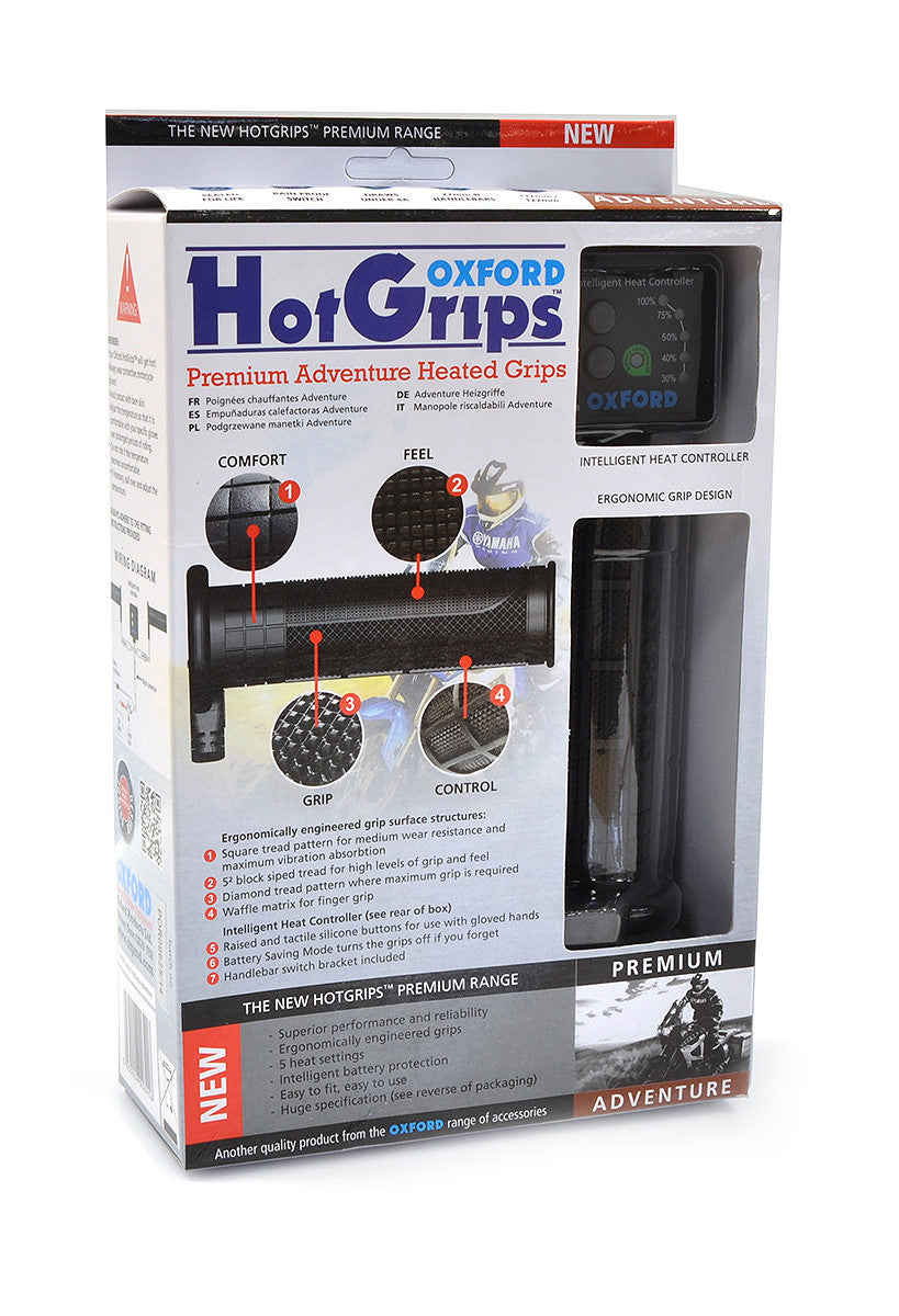 Kit Puños Calefactados Premium Adventure Oxford V8 OF690 Para Manillar 22mm