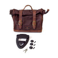 Longride, Click-On Old Chopper Saddlebag Waxed Cotton. Brown For Harley Davidson
