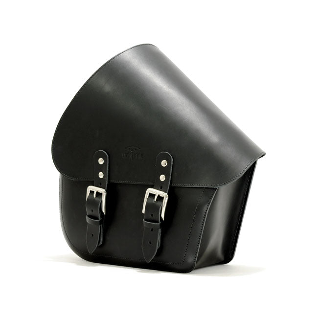 Longride, Leather Swingarm Bag. Black For Harley Davidson