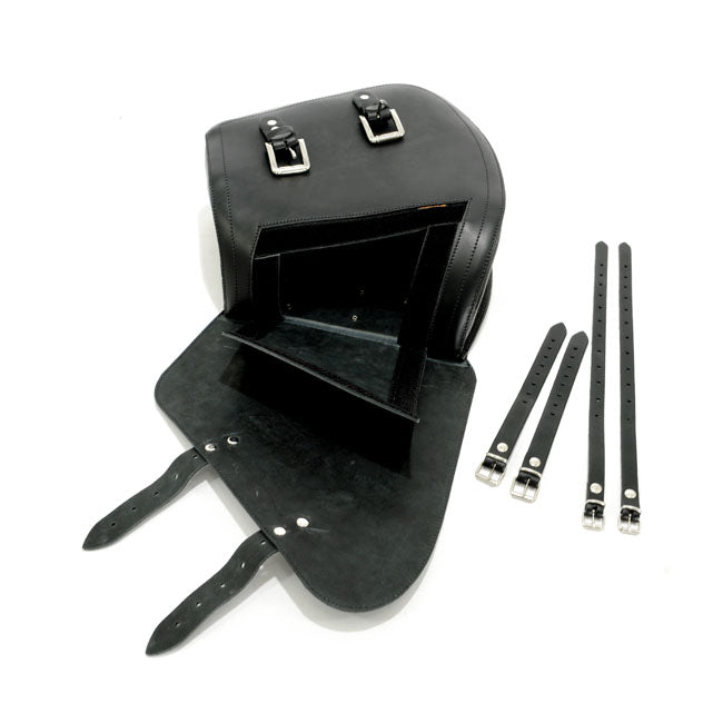 Longride, Leather Swingarm Bag. Black For Harley Davidson