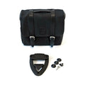 Longride, Classic Black Waxed Cotton Click Saddlebag for Harley-Davidson