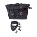 Longride, Click-On Old Chopper Saddlebag Waxed Cotton. Black For Harley Davidson
