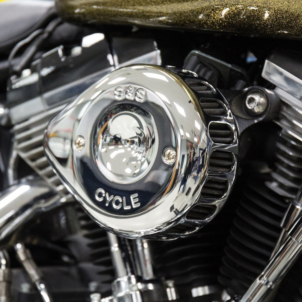 S&S Chrome Mini Teardrop Stealth Air Cleaner Kit For Harley-Davidson Twin Cam