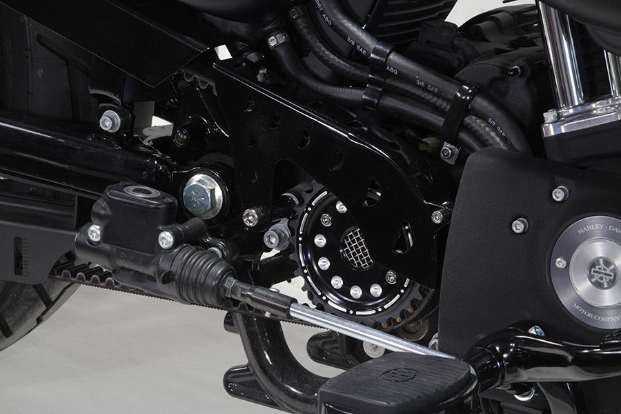 Oulaw Schwarzes vorderes Riemenscheibenabdeckungs-Kit für Harley-Davidson Sportster
