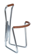 Vintage-Flaschenhalter aus Aluminium für Fahrräder mit 5 mm Lederüberzug
