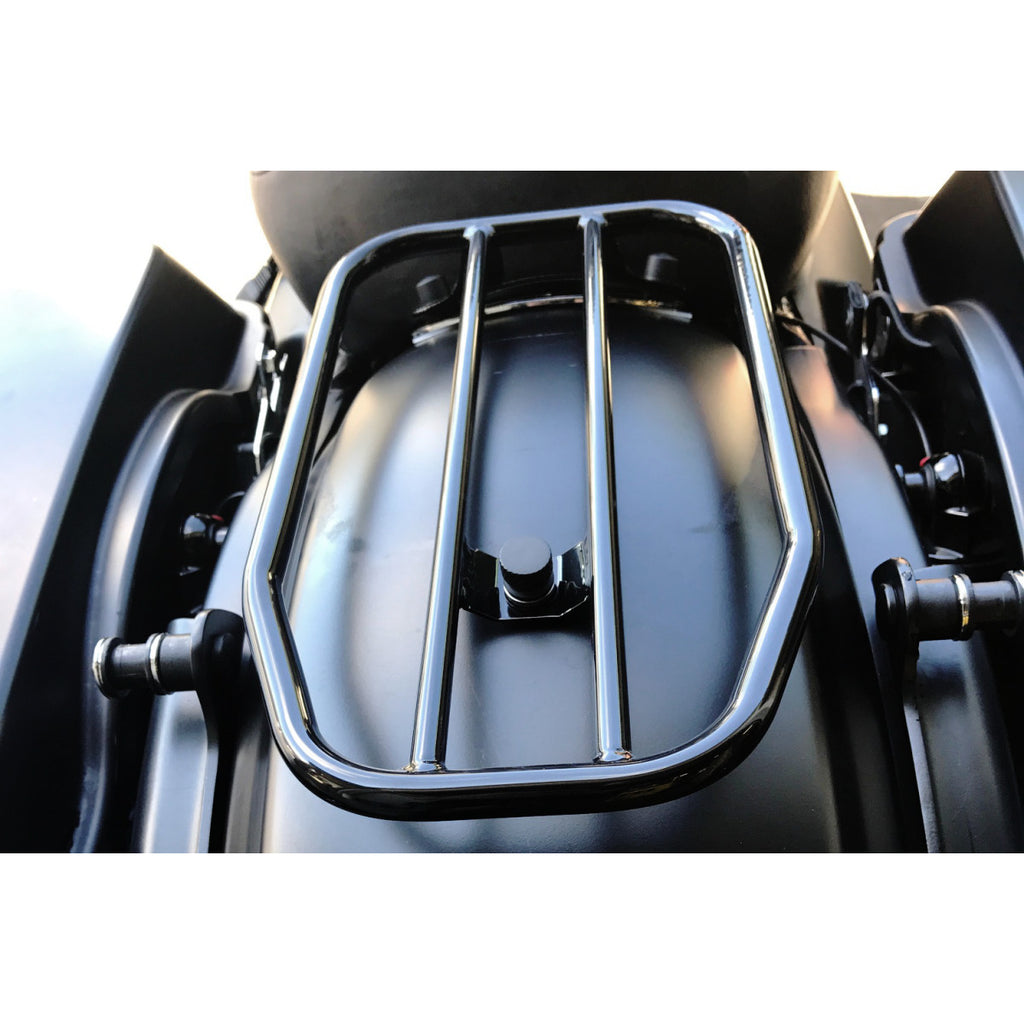 Solositz-Gepäckträger 7" 18cm Schwarz für Harley Davidson