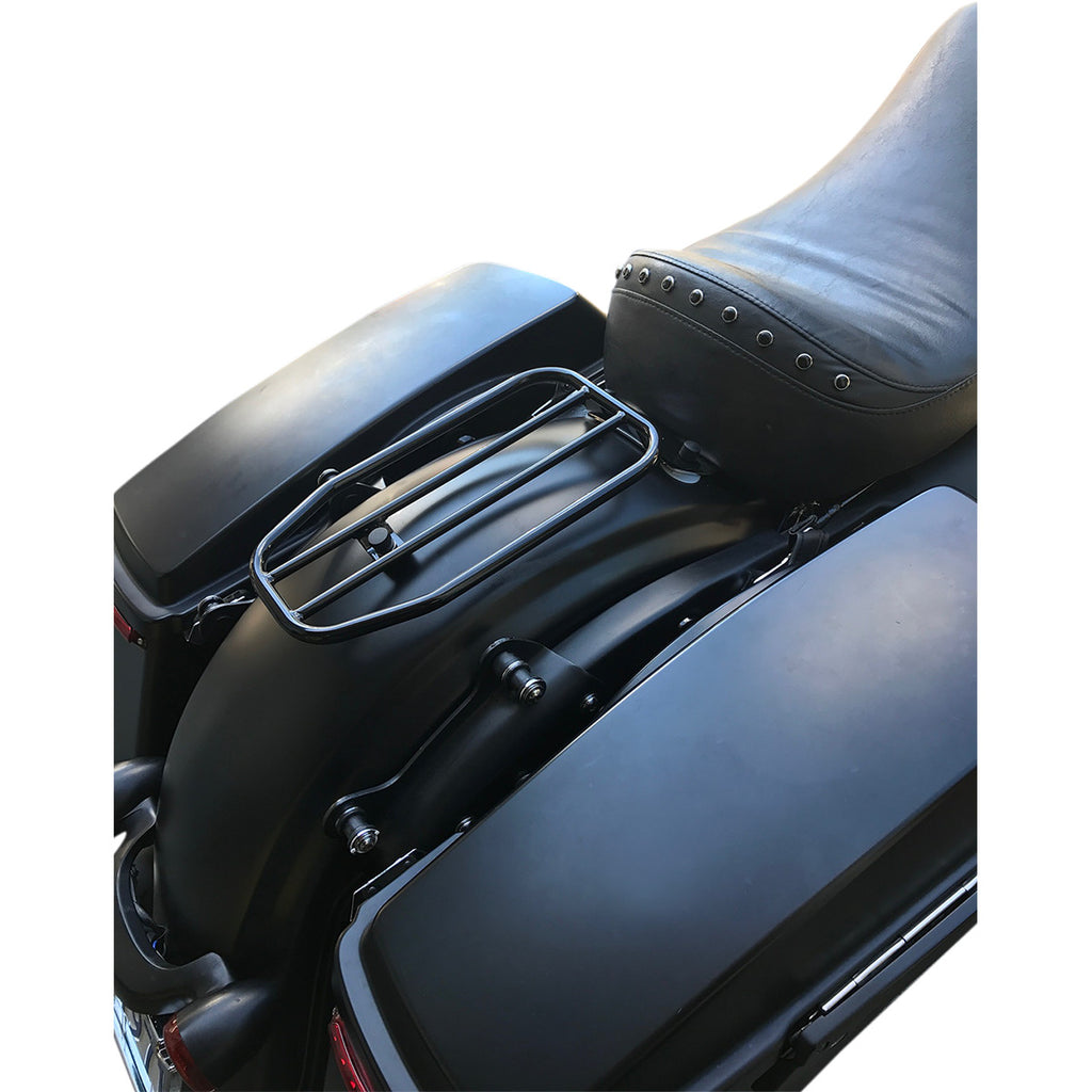 Solositz-Gepäckträger 7" 18cm Schwarz für Harley Davidson