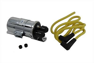 Round Chrome 6 Volt Dual Coil with Bracket For Harley-Davidson