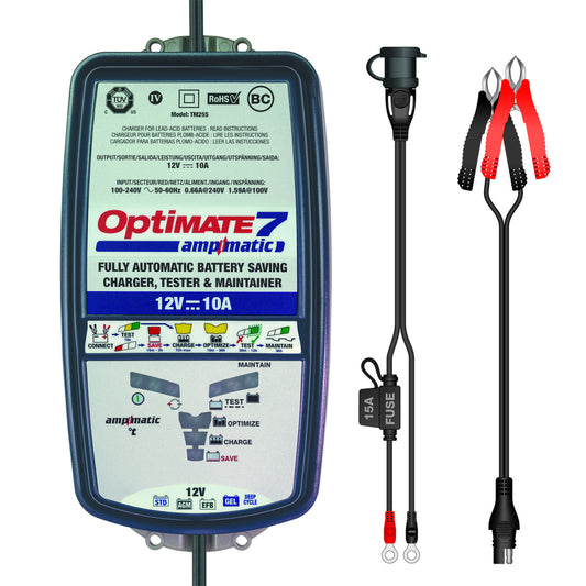 OPTIMATE 7 AMPMATIC 9-STEP 12V 10A SEALED BATTERY SAVING CHARGER & MAINTAINER