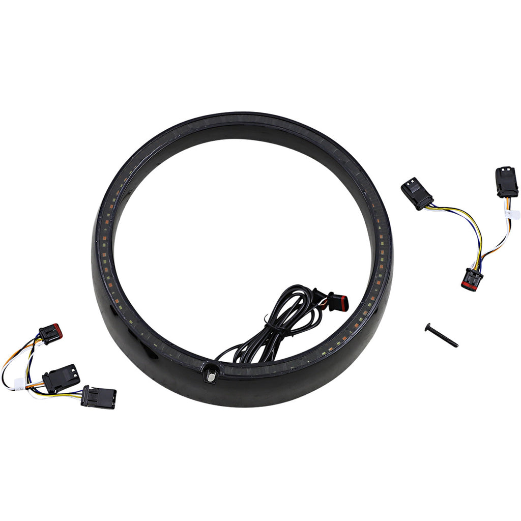 PROBEAM® AMBER/WHITE HEADLAMP TRIM RINGS Black, standard turn signal