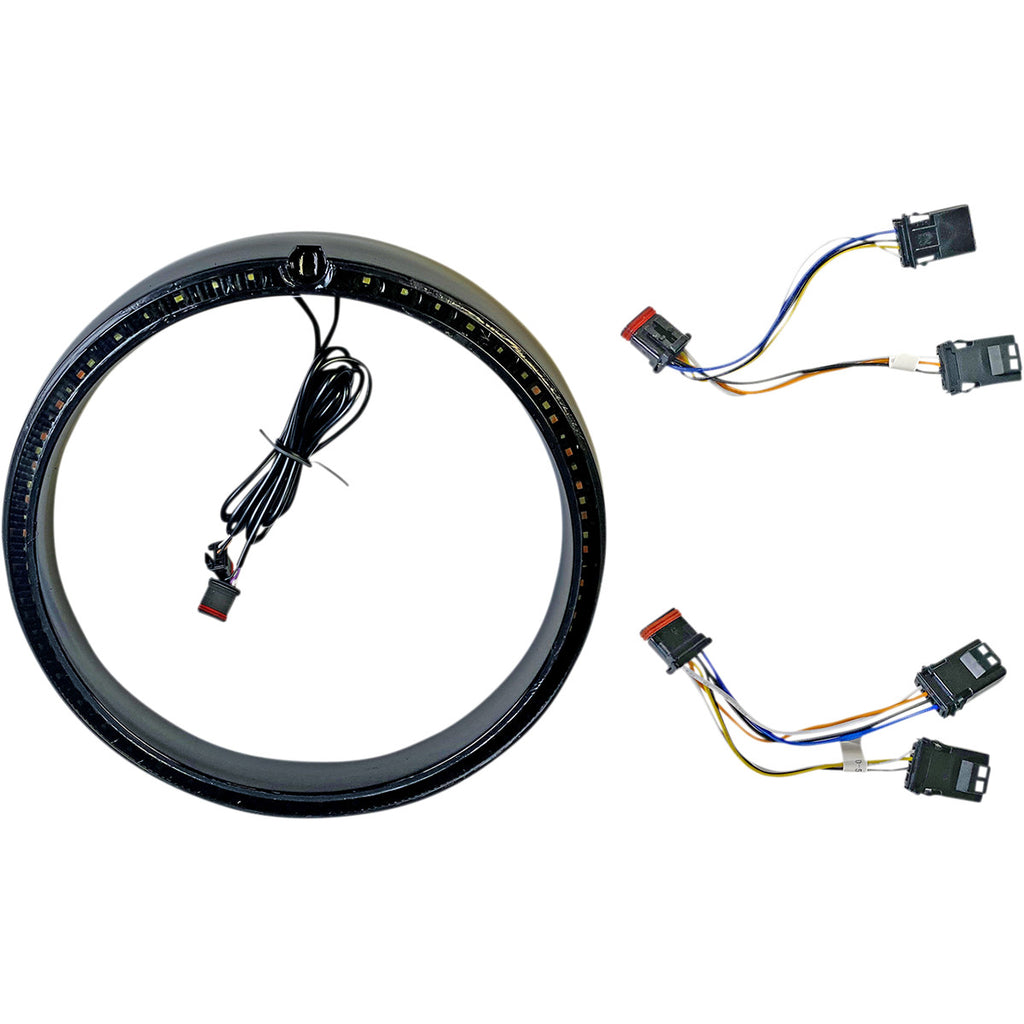 PROBEAM® AMBER/WHITE HEADLAMP TRIM RINGS Black, standard turn signal