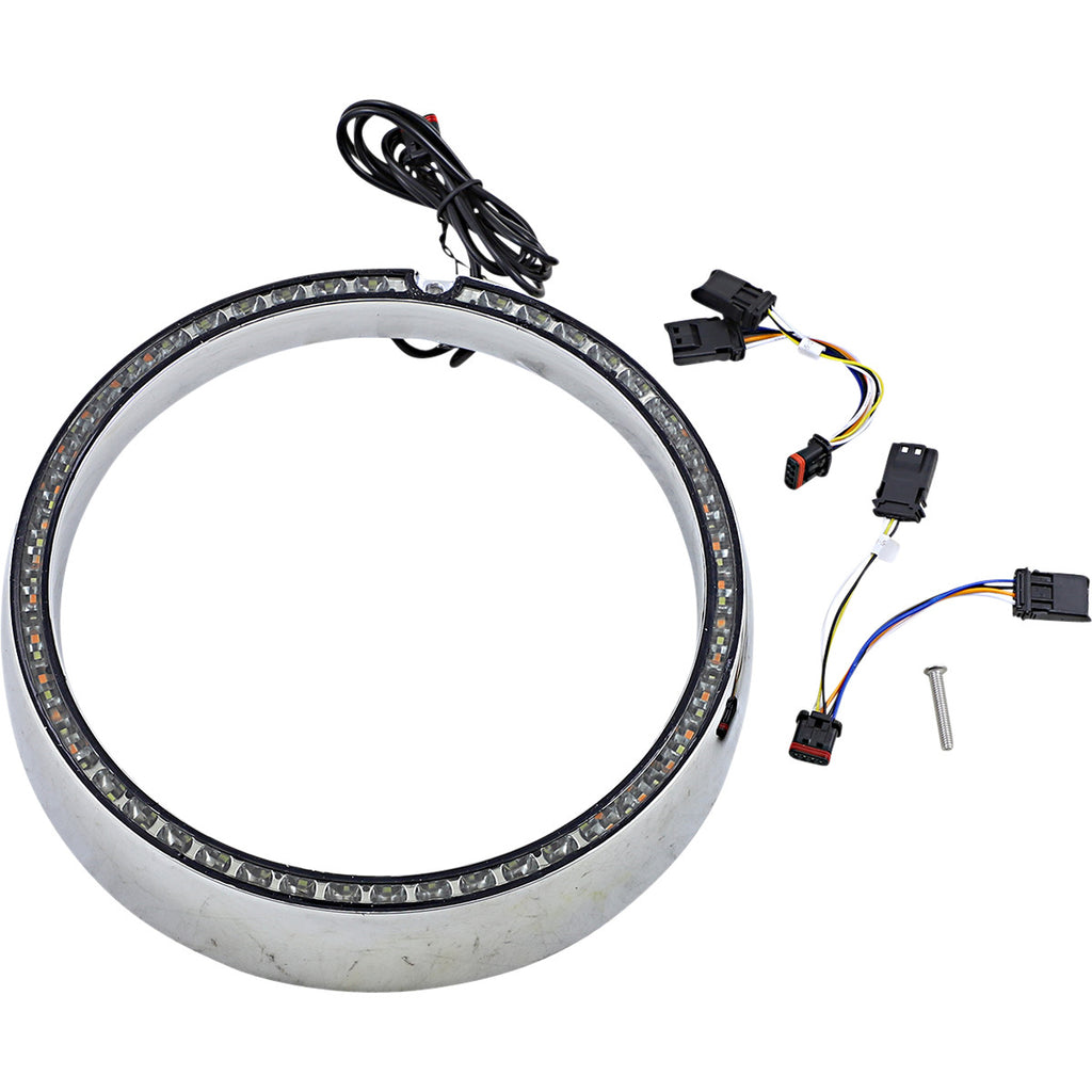 PROBEAM® BERNSTEIN/WEISSE SCHEINWERFER-ZIERRINGE Chrom, sequentieller Blinker