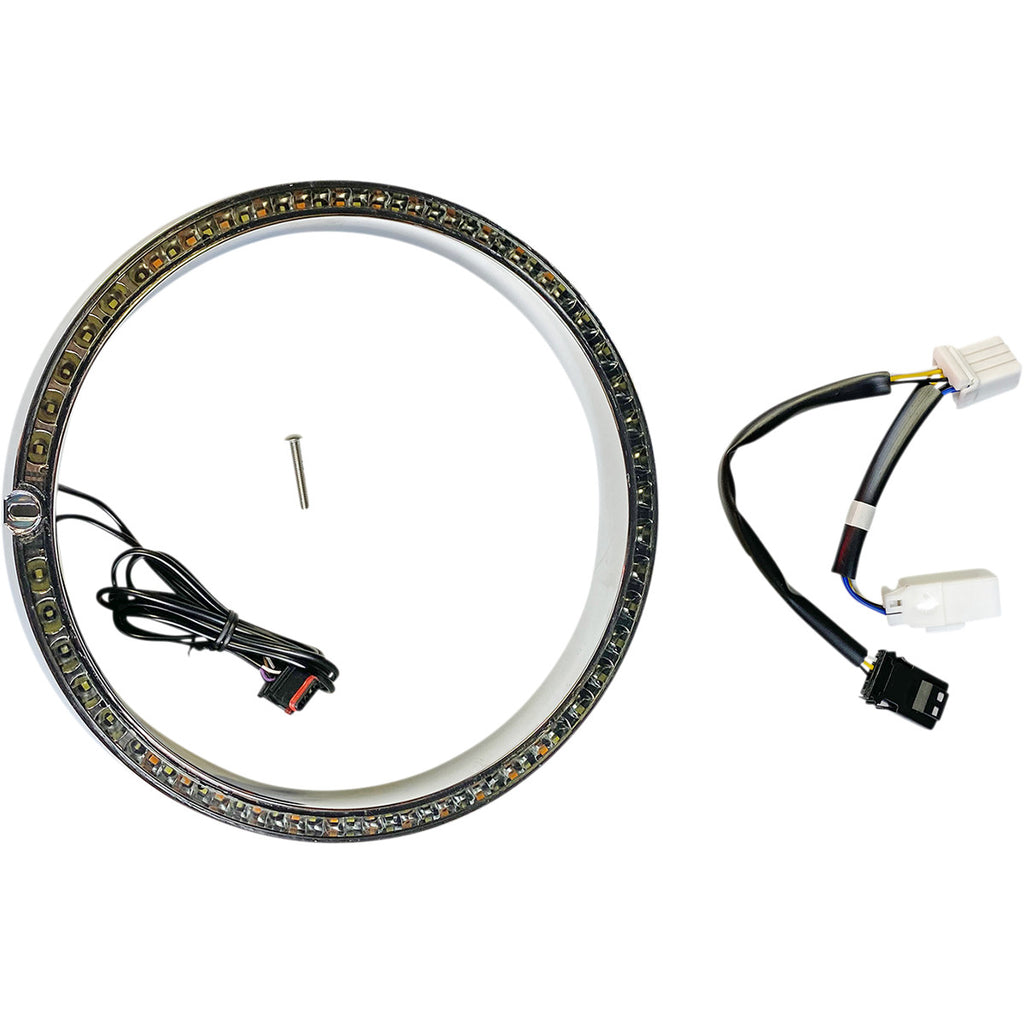 PROBEAM® AMBER/WHITE HEADLAMP TRIM RINGS Chrome, sequential turn signal