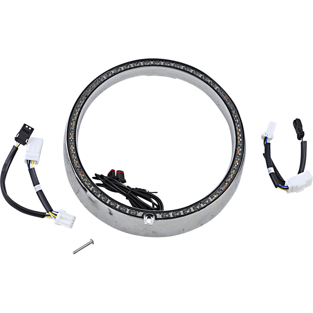 PROBEAM® AMBER/WHITE HEADLAMP TRIM RINGS Chrome, sequential turn signal