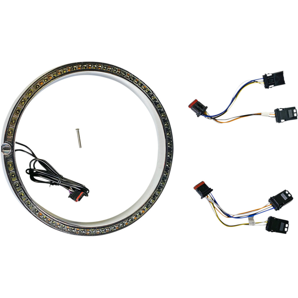 PROBEAM® AMBER/WEISSE SCHEINWERFER-ZIERRINGE Chrom, Standardblinker