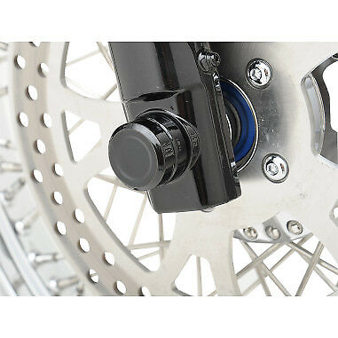 Wheel Axle Caps for Sportster®, XR1200® and Street® Billet Axle Caps Black