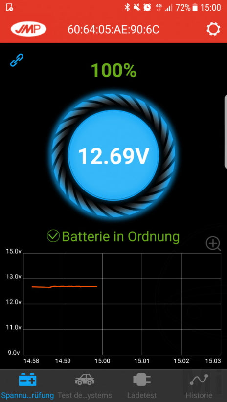 JMP Lithium Battery Indicator Statut Bluetooth du smartphone