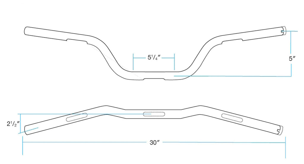 Handlebar For Harley-Davidson Biltwell Tracker High TBW Chrome 6009-1057