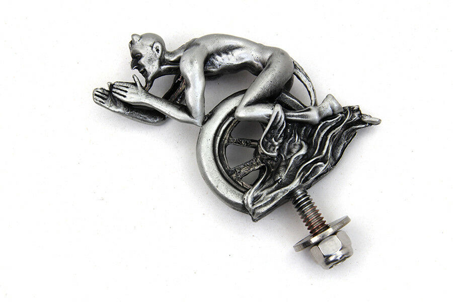 Vintage Devil & Wheel Fender Ornament For Harley-Davidson