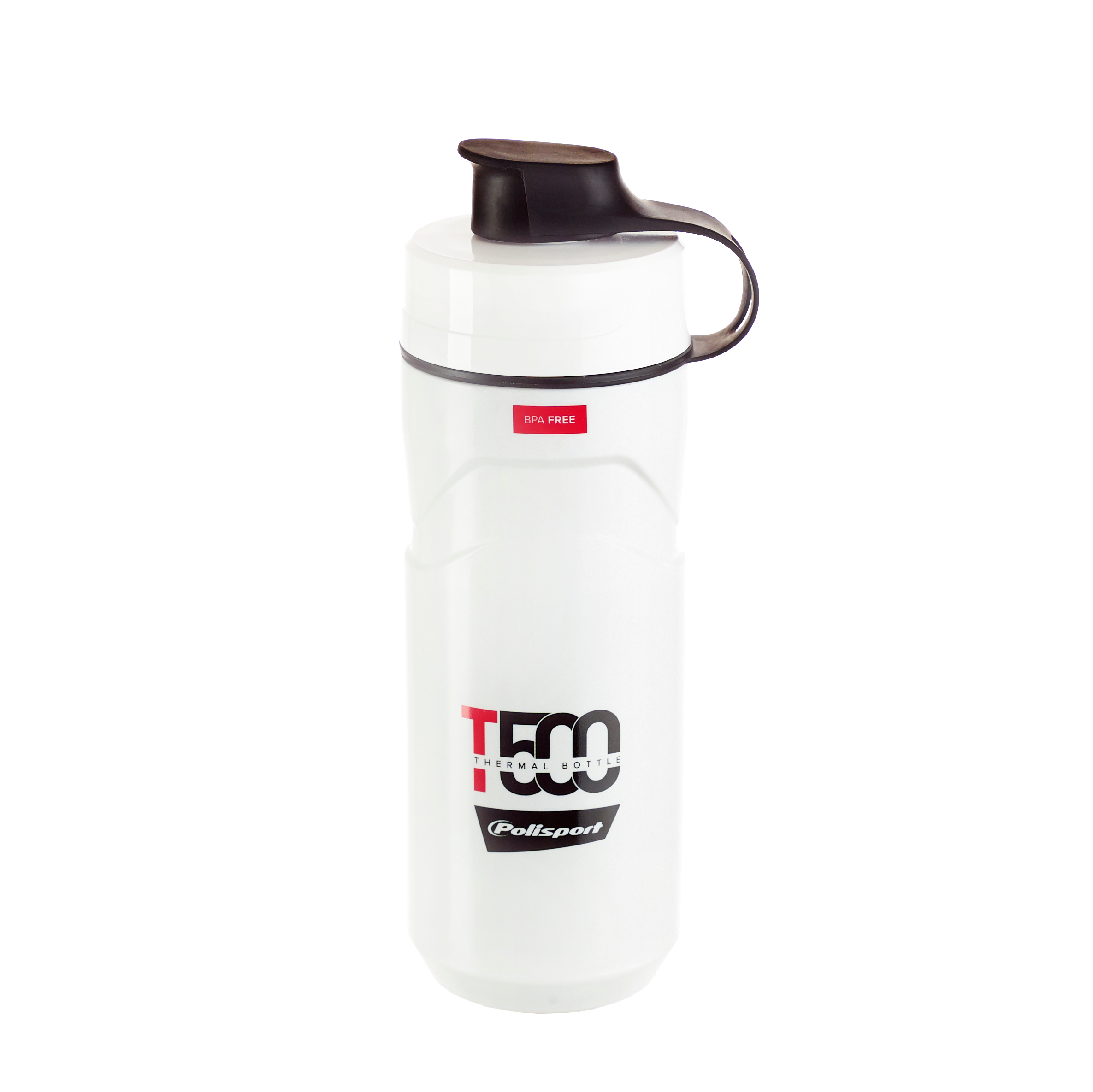 T500 Thermo-Trinkflasche Weiß/Rot für E-Bike