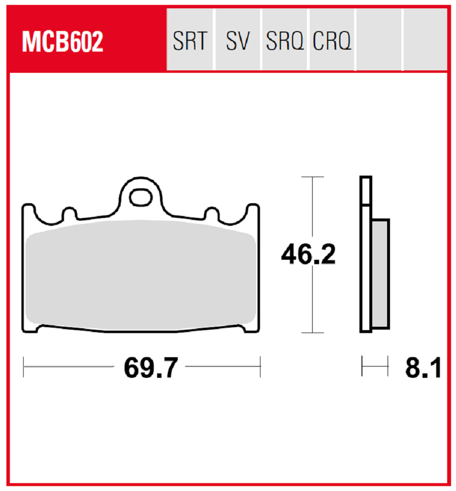 TRW TRQ Brake Pad Sintered Race MCB602TRQ Brake Pads