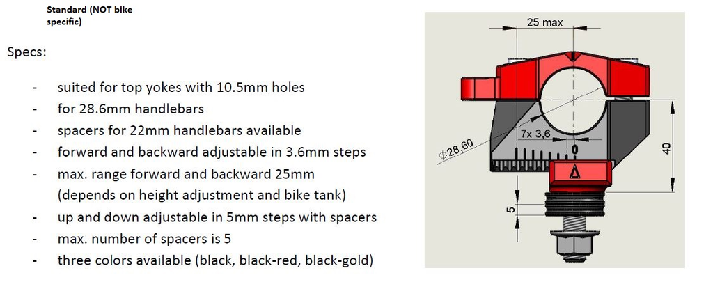 Adjustable Handlebar Risers for Triumph