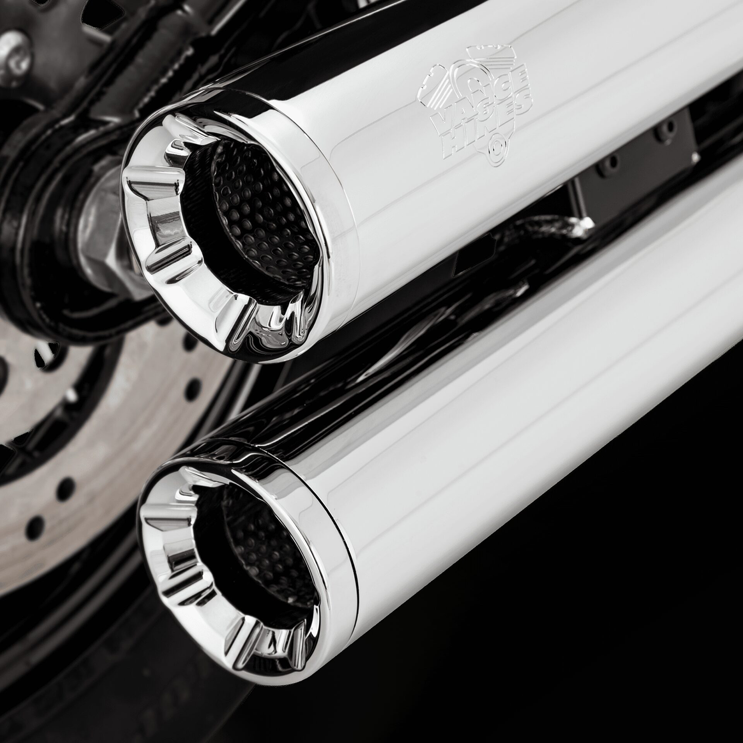 Sliding Silencers 300 Chromed Eliminator for Harley Davidson