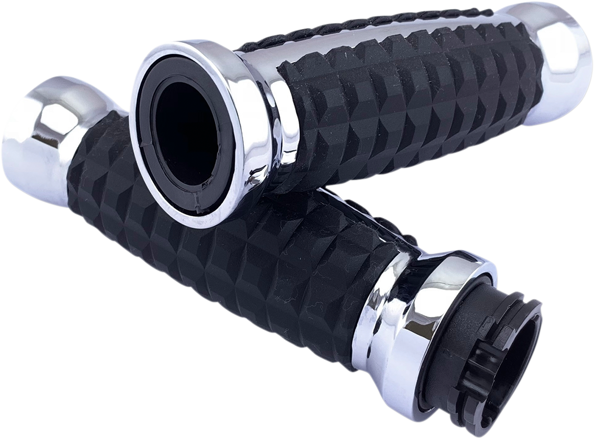 Grenade Grips Chrome For Harley Davidson