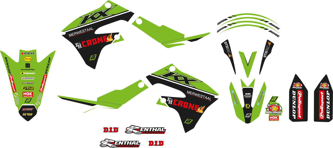 Replica Team Graphic Kits With Seat Covers For Kawasaki KX450F 19-23