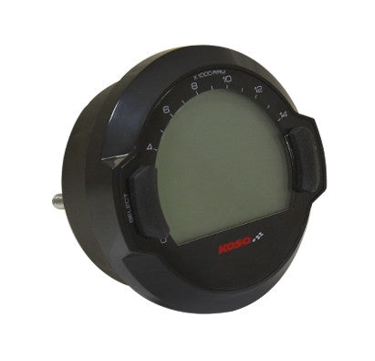 Universeller runder 64-mm-Koso Cafe Racer-Tachometer in Schwarz