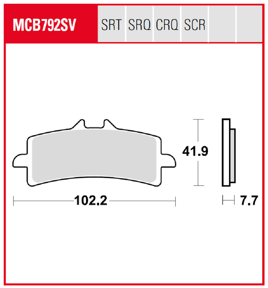 Pastillas De Freno TRW TRQ Brake Pad Sintered Race MCB792TRQ