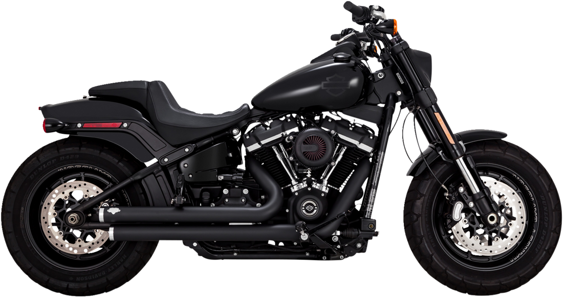 Sistema De Escape 2 En 2 Escalonado Big Shots Negro Para Harley Davidson