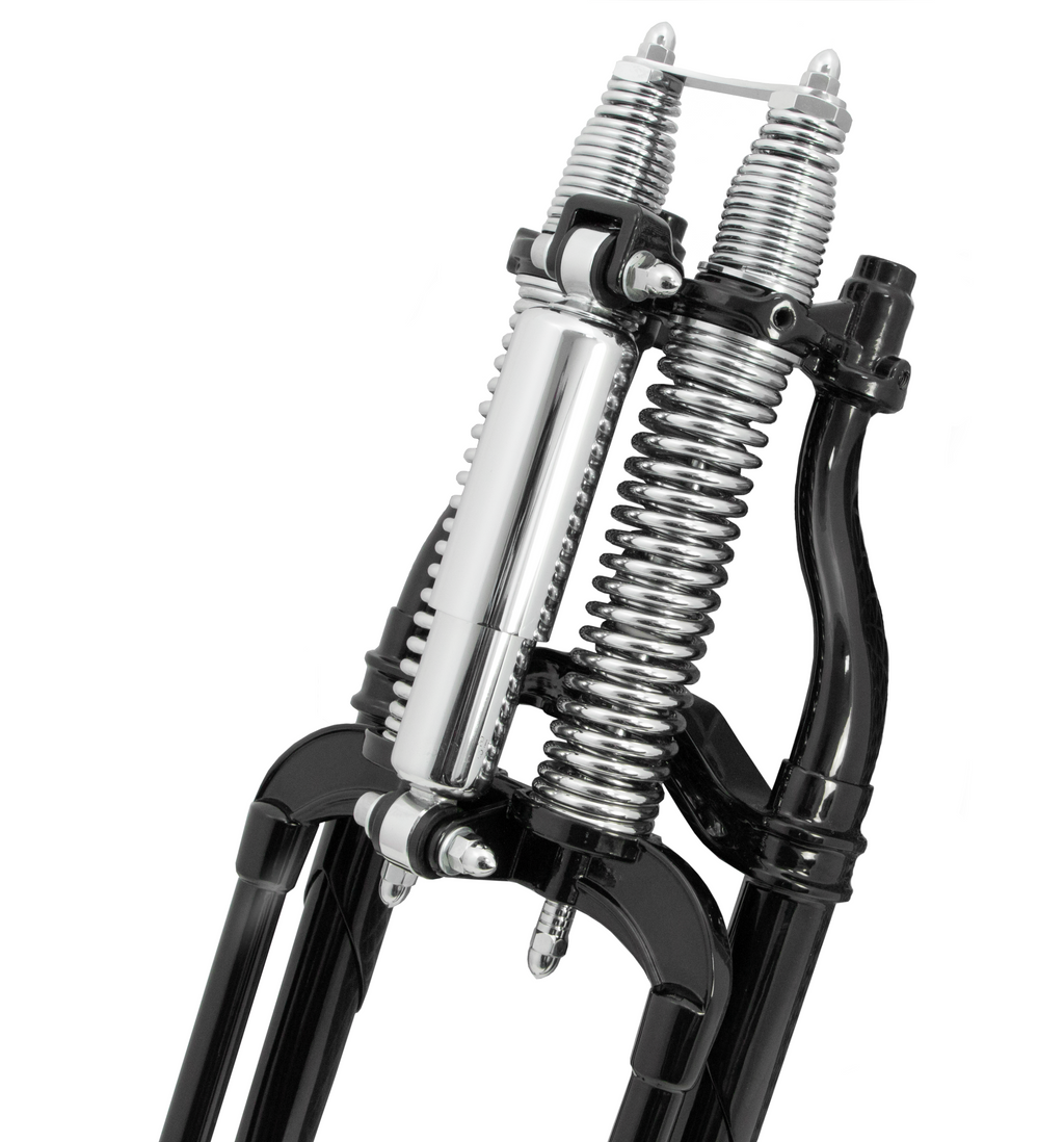 Springergabeln für Harley Davidson, schwarzer Körper/Chromfedern