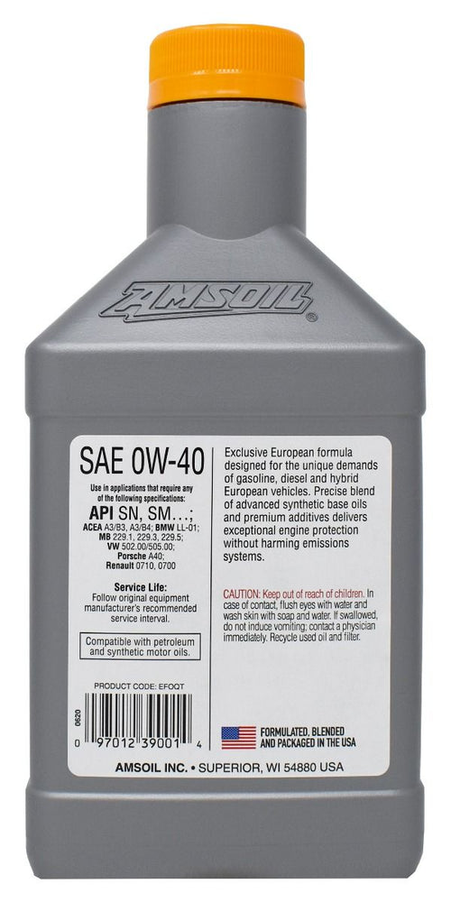 Amsoil SAE 0W-40 FS Synthetisches Motoröl 946 ml EFOQT