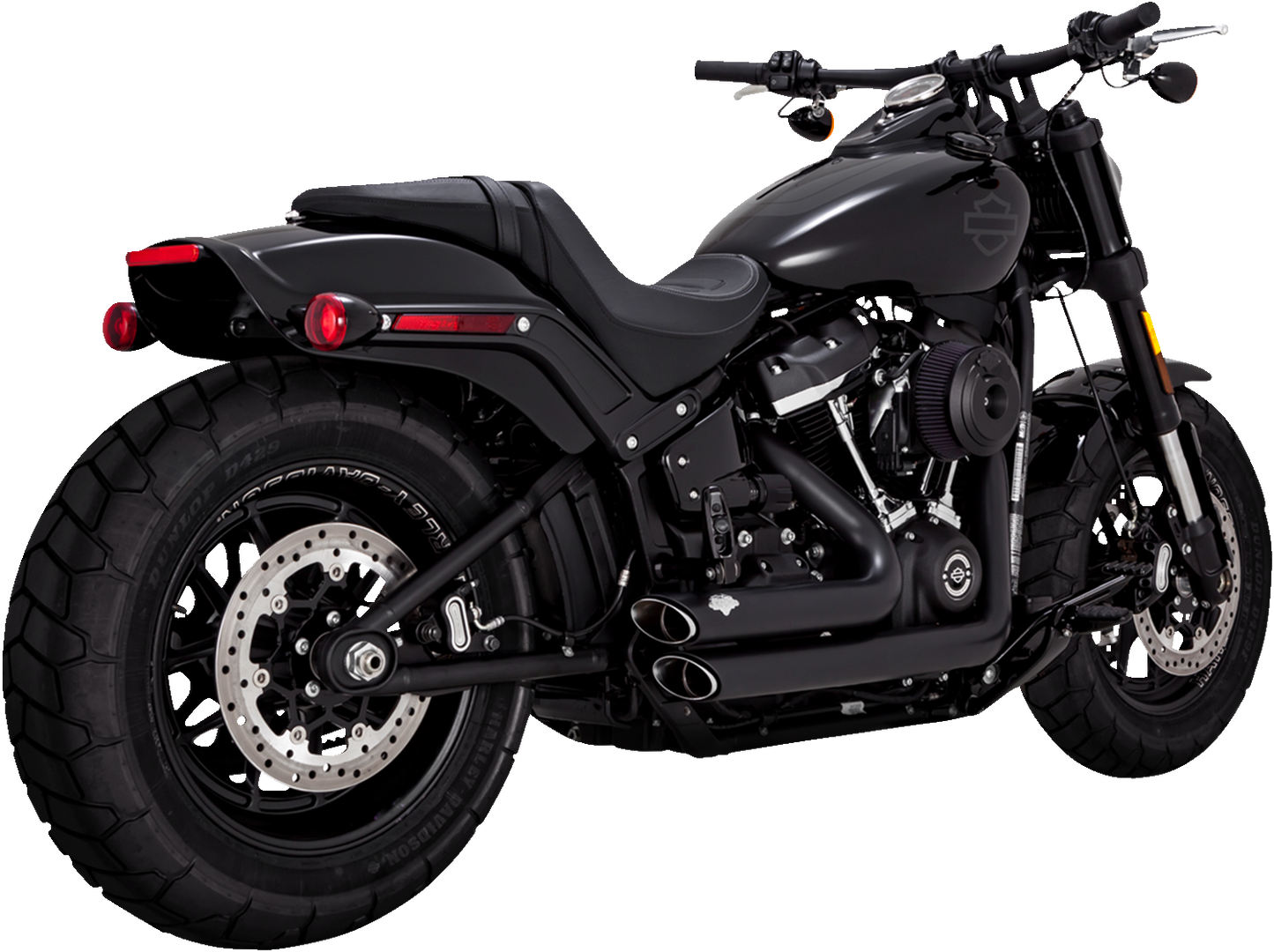 Matte Black Black Escalonado Escape System for Harley Davidson