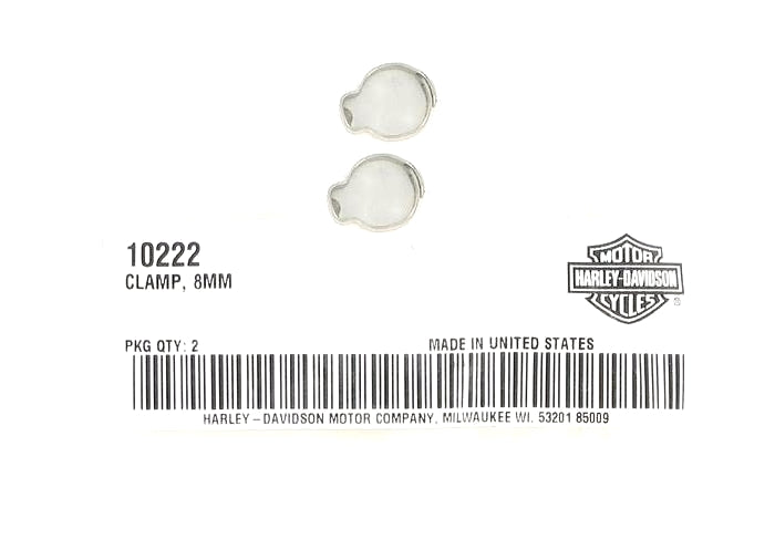 Pack Of 2 Harley-Davidson 10222 Fuel Hose Clamp 8mm