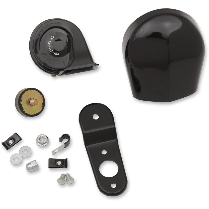 Kit Bocina Para Harley-Davidson 12V Black Loud Side-Mount Horn Kit