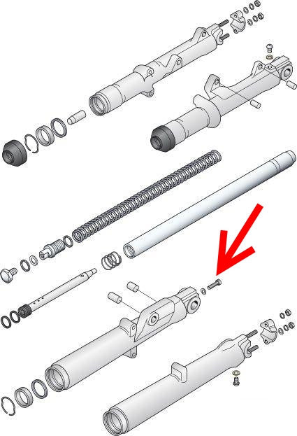 Tornillo Inferior Botella Horquilla Para Harley-Davidson® Lower Dampener Bolt
