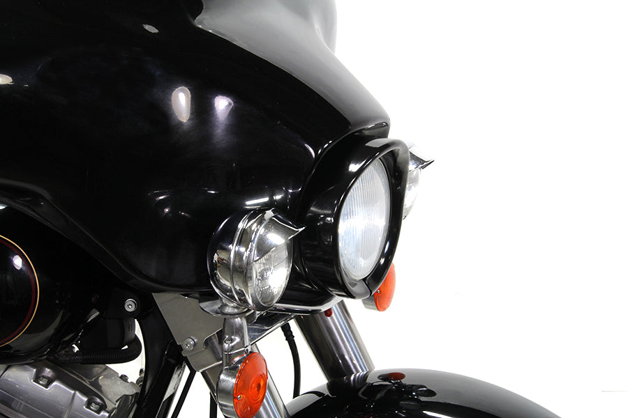 Gloss Black 7" Visor Style Headlamp Trim Ring For Harley-Davidson