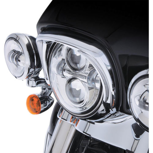 Headlight Visor For Harley-Davidson Touring '14-Up Chrome Headlight Bezel Fang