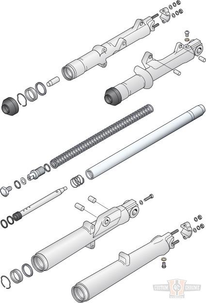 CHR F/K BTTM STUD/NUT KIT For Harley-Davidson