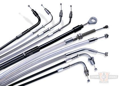 Black Vinyl Tachometer Cable, (32", 16 mm nut) For Harley-Davidson