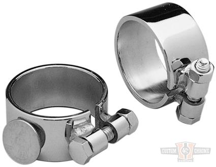 Wide Aircraft Style Chrome Exhaust Clamp For Harley-Davidson