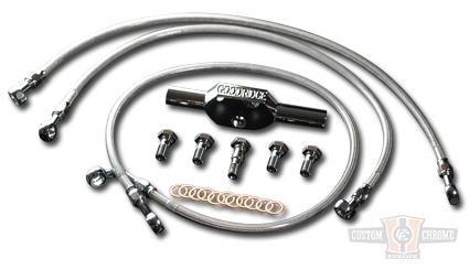 Front Brake Line Kit DOT +10" For Harley-Davidson