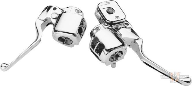 Chrome BK&CL Lever Bracket Clamp 96Up For Harley-Davidson