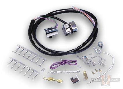 Chrome Left Handlebar Wire Harness For Harley-Davidson