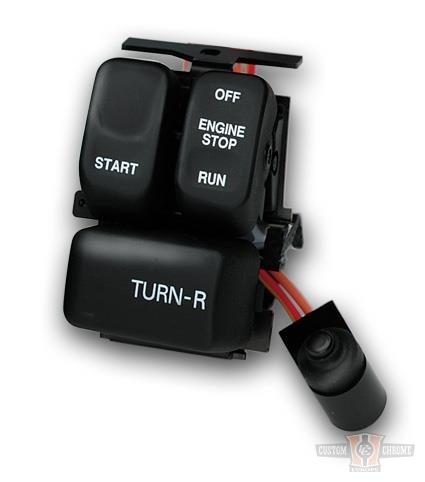 Handlebar Wire Harness Right Side, Black Switches For Harley-Davidson