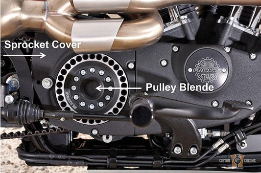 Sportster Pulley cover (29 teeth Pulley), drilled For Harley-Davidson