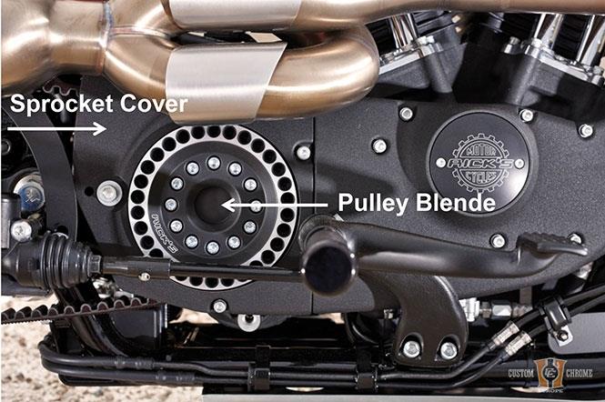 Sportster Pulley cover (30 teeth Pulley), drilled For Harley-Davidson