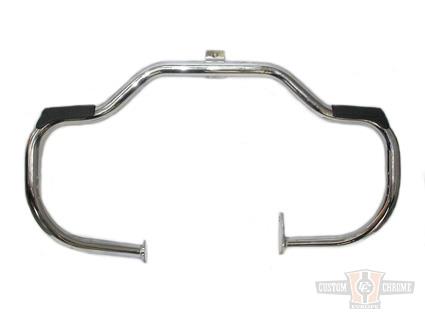Front Engine Guard Chrome With Footrest For Harley-Davidson